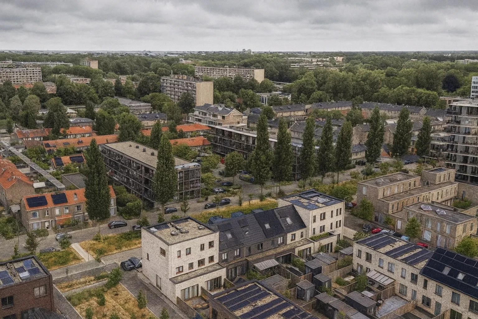Jorik Otten, Makelaar van Ditters Amersfoort loopt naar de voordeur van de Ditters locatie in Amersfoort voor een bezichtiging, met aktetas en rode fiets bij de gevel.