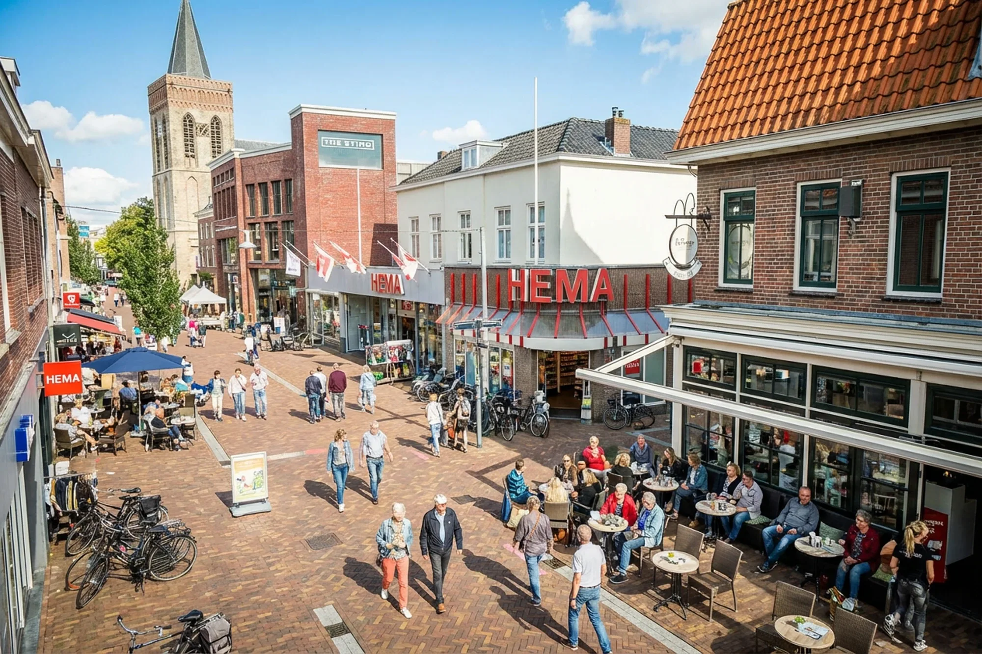 Makelaar Amersfoort – woningbezichtiging met Ditters Makelaars Jorik Otten, Makelaar van Ditters Amersfoort loopt naar de voordeur van de Ditters locatie in Amersfoort voor een bezichtiging, met aktetas en rode fiets bij de gevel.