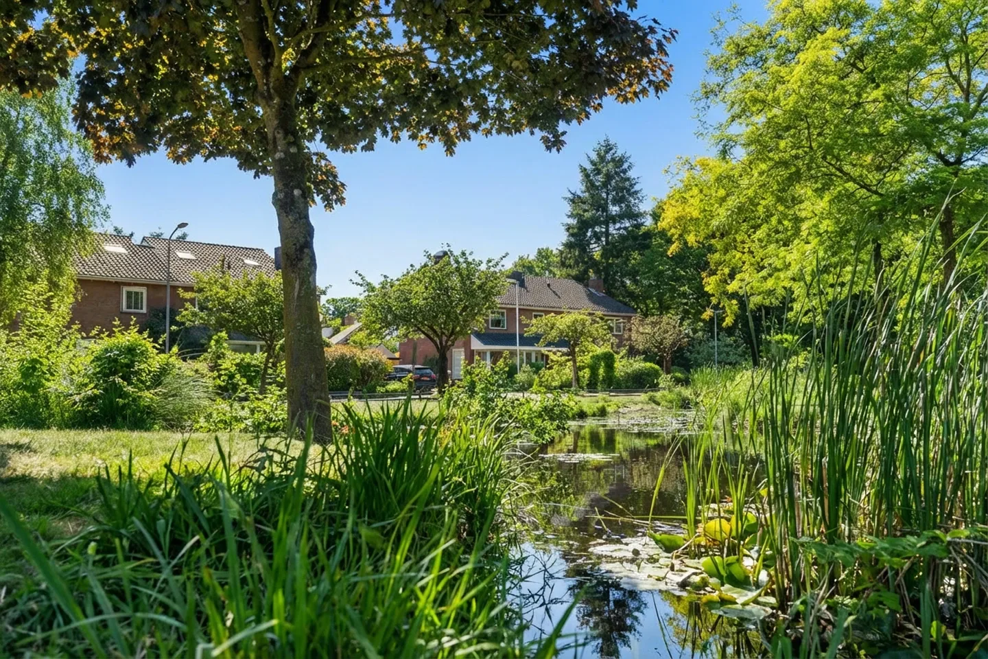 Jorik Otten, Makelaar van Ditters Amersfoort loopt naar de voordeur van de Ditters locatie in Amersfoort voor een bezichtiging, met aktetas en rode fiets bij de gevel.